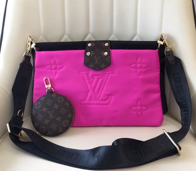 Louis Vuitton Econyl Regenerated Nylon Maxi Multi Pochette Accessoires In Black And Fuchsia - Louis Vuitton