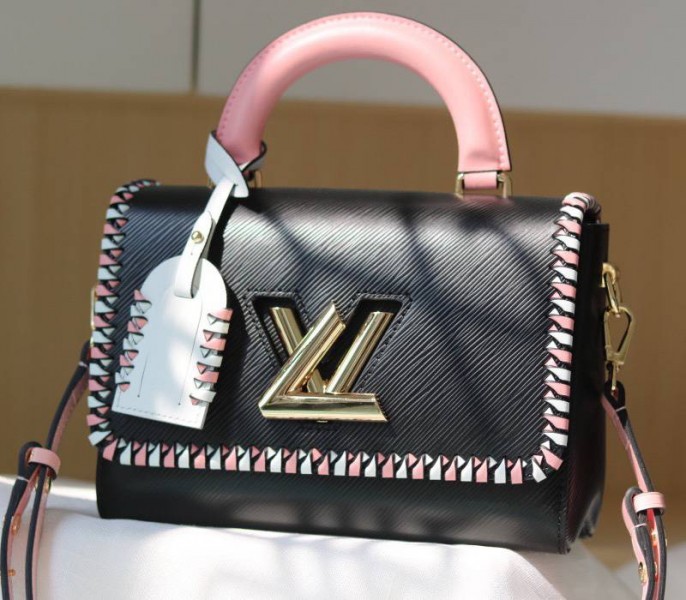 Louis Vuitton Epi Leather Twist MM Bag In Black With Braided Edges Flap - Louis Vuitton