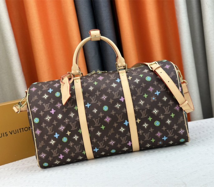 Louis Vuitton Monogram Craggy Keepall Travel 50 Bag In Chocolate - Louis Vuitton