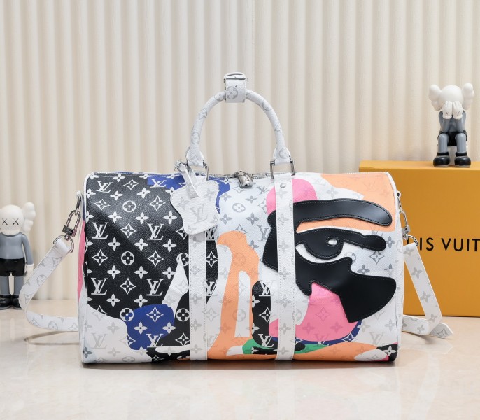 J Hope X Keepall Bandoulière 45 Multicolor In Two Eyes Patches - Louis Vuitton