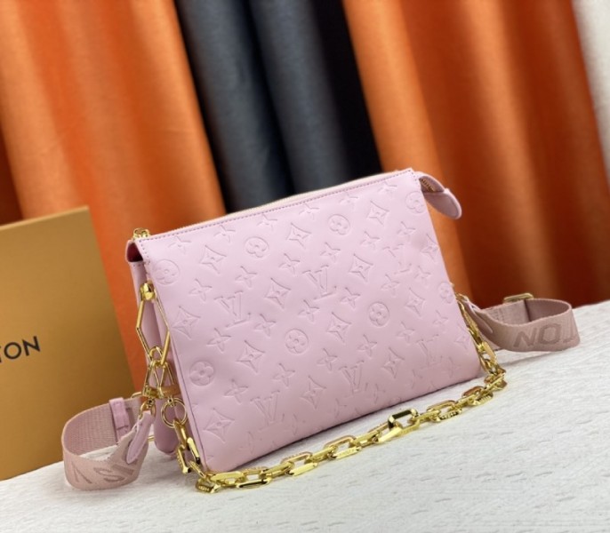 Louis Vuitton Coussin PM Bag In Light Pink With Jacquard Strap - Louis Vuitton