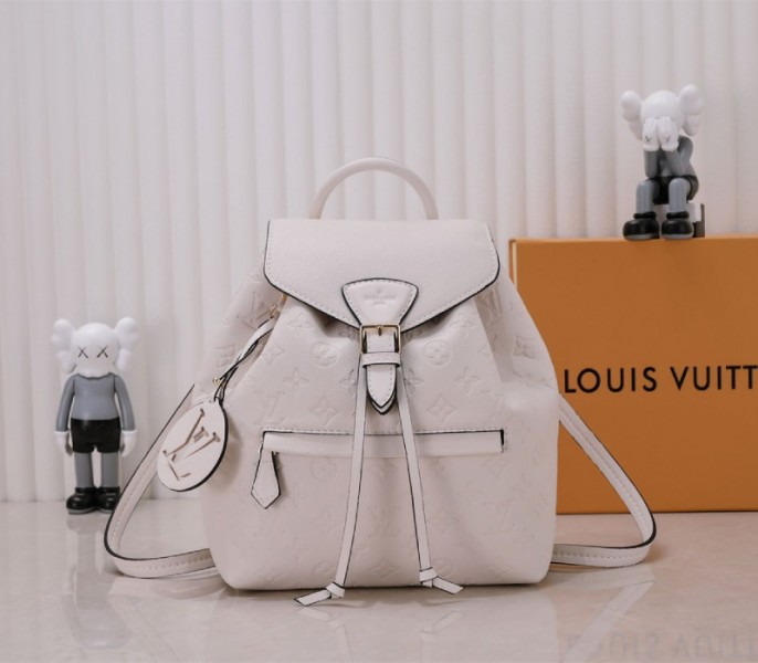 Louis Vuitton Monogram Empreinte Leather Montsouris PM Backpack In White - Louis Vuitton