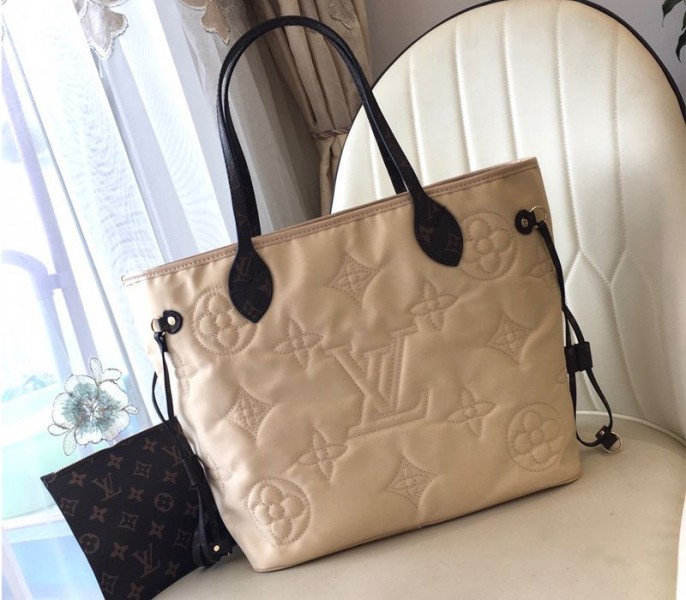 Louis Vuitton Econyl Regenerated Nylon Neverfull MM Tote In Cream - Louis Vuitton