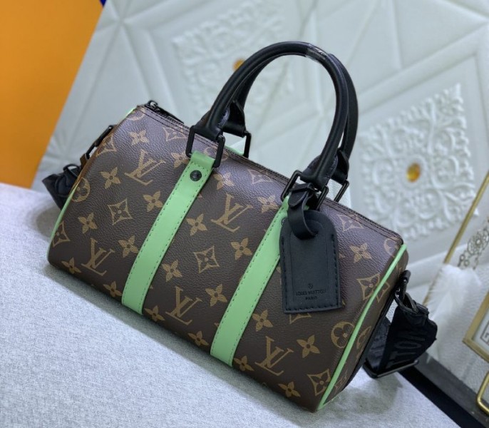 Louis Vuitton Monogram Macassar Canvas Keepall Bandouliere 25 In Minty Green - Louis Vuitton