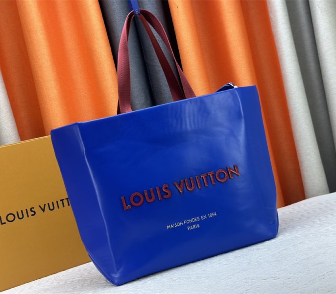 Louis Vuitton Other Leathers Shopper Cabas MM Tote In Blue - Louis Vuitton