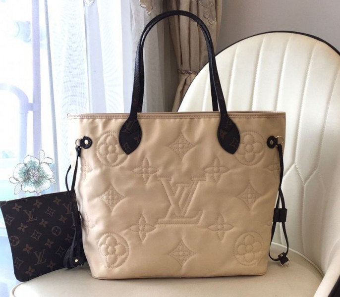 Louis Vuitton Econyl Regenerated Nylon Neverfull MM Tote In Cream - Louis Vuitton