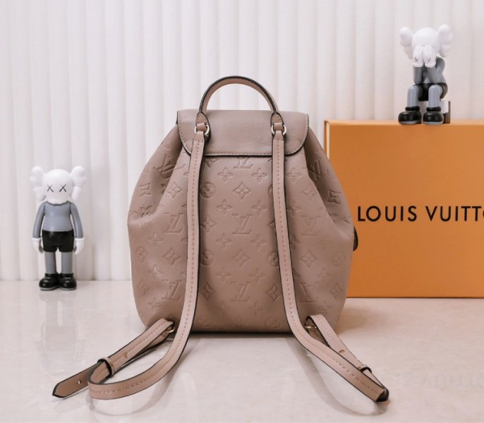Louis Vuitton Monogram Empreinte Leather Montsouris PM Backpack In Tourterelle Gray - Louis Vuitton