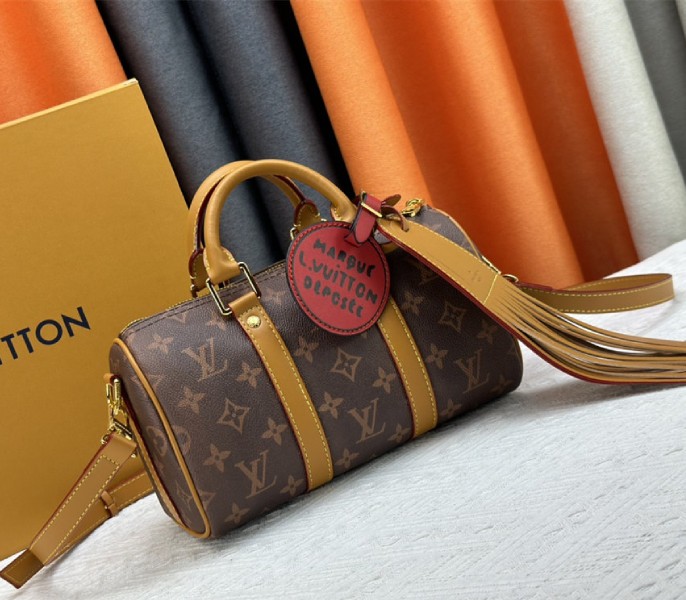 Louis Vuitton Monogram Dust Canvas Keepall Bandouliere 25 City Bag In Aged Natural - Louis Vuitton