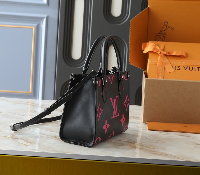 Monogram Empreinte OnTheGo PM Tote In Black And Magenta Pink - Louis Vuitton