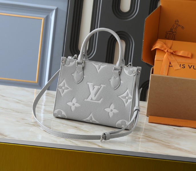 Monogram Empreinte OnTheGo PM Tote In Gray And White Quartz - Louis Vuitton