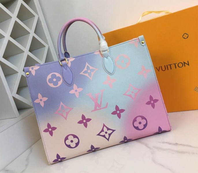 Louis Vuitton Spring 2022 Onthego GM Tote In Sunrise Pastel - Louis Vuitton