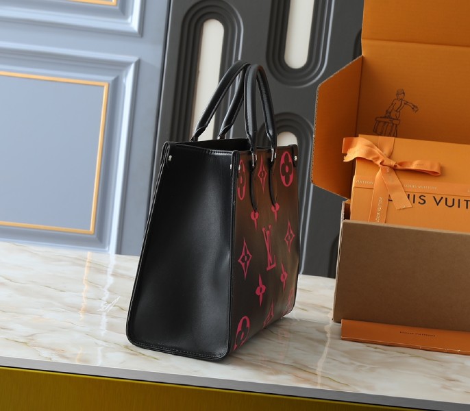 Monogram Empreinte OnTheGo MM Tote In Black And Magenta Pink - Louis Vuitton