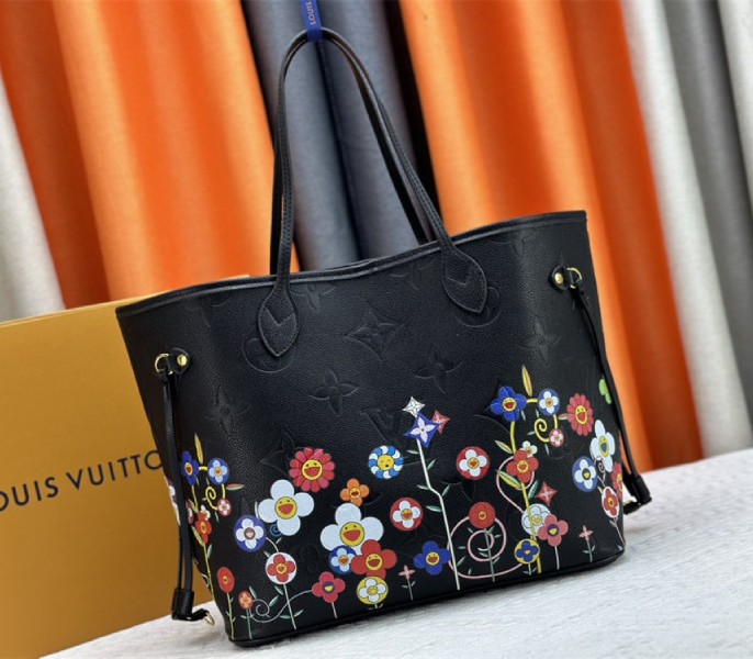 Louis Vuitton X TM Monogram Empreinte Neverfull MM In Black With Style 1 - Louis Vuitton