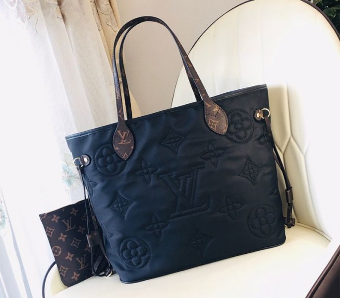 Louis Vuitton Econyl Regenerated Nylon Neverfull MM Tote In Black - Louis Vuitton