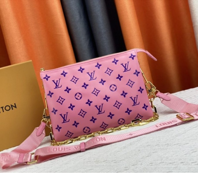 Louis Vuitton Coussin PM Bag In Pink And Purple With Jacquard Strap - Louis Vuitton