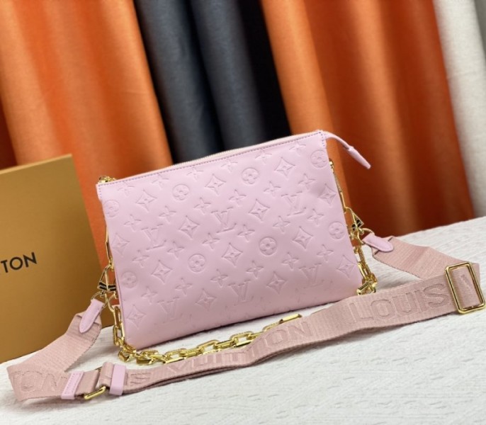 Louis Vuitton Coussin PM Bag In Light Pink With Jacquard Strap - Louis Vuitton