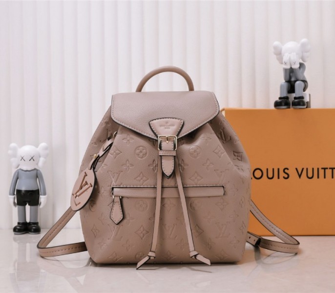 Louis Vuitton Monogram Empreinte Leather Montsouris PM Backpack In Tourterelle Gray - Louis Vuitton