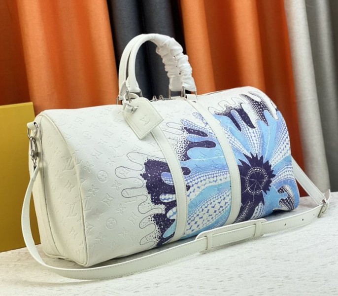Louis Vuitton X YK Bandouliere Keepall 50 Travel Bag In White - Louis Vuitton