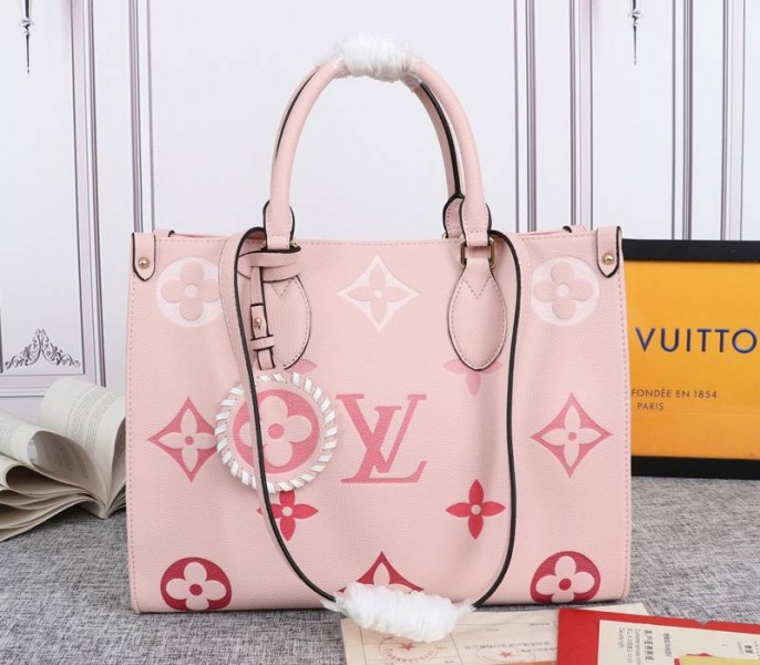 Louis Vuitton Monogram Empreinte Leather Onthego MM Bag In Pink - Louis Vuitton