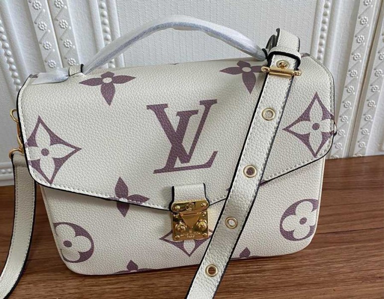 Louis Vuitton Bicolor Monogram Empreinte Metis Bag In Cream And Bois De Rose Pink - Louis Vuitton