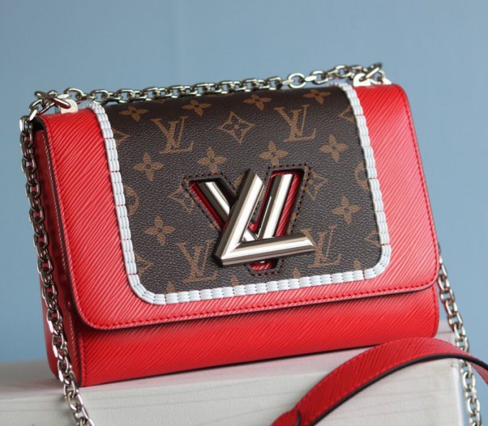 Louis Vuitton Epi Leather Twist MM Canvas Trompe loeil Braid Bag In Red - Louis Vuitton