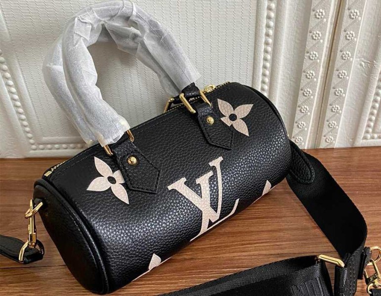 Louis Vuitton Monogram Empreinte Papillon BB Bag In Black And Beige - Louis Vuitton