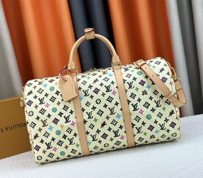 Louis Vuitton Monogram Craggy Keepall Travel 50 Bag In Vanilla - Louis Vuitton