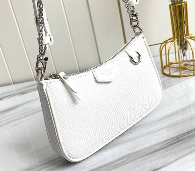 Louis Vuitton Epi Leather Easy Pouch On Strap In Quartz White - Louis Vuitton