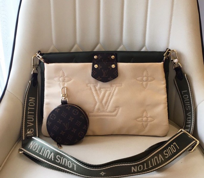 Louis Vuitton Econyl Regenerated Nylon Maxi Multi Pochette Accessoires In Khaki And Beige - Louis Vuitton