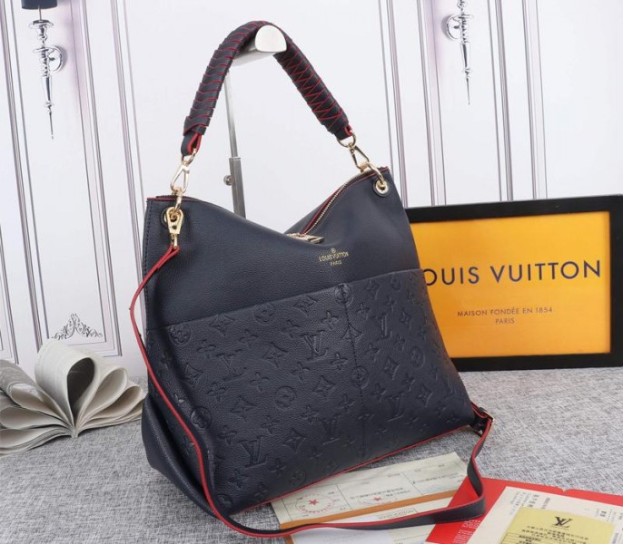 Louis Vuitton Monogram Empreinte Leather Maida Hobo In Navy Blue - Louis Vuitton