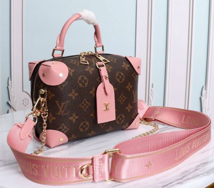 Louis Vuitton Monogram Canvas Petite Malle Souple Handbag In Peche - Louis Vuitton