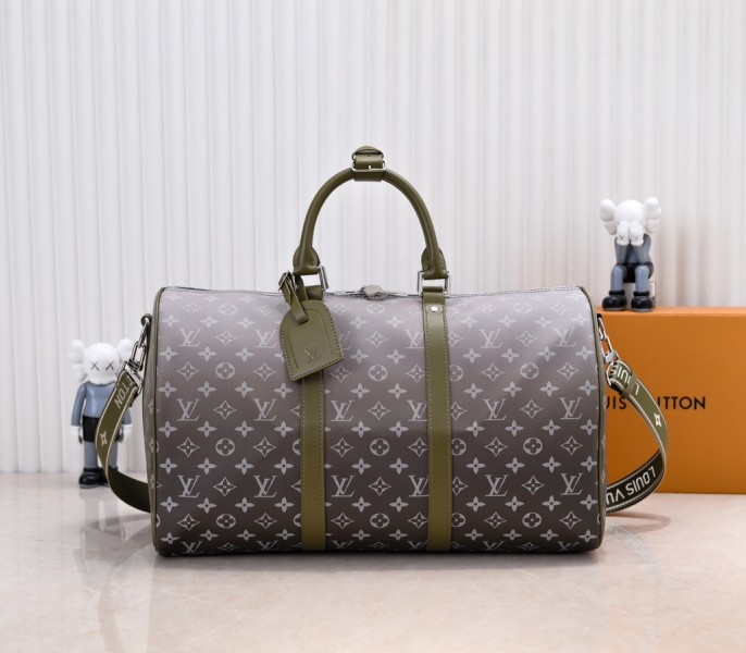 Monogram Gradient Canvas Keepall Bandouliere 45 In Khaki Green - Louis Vuitton