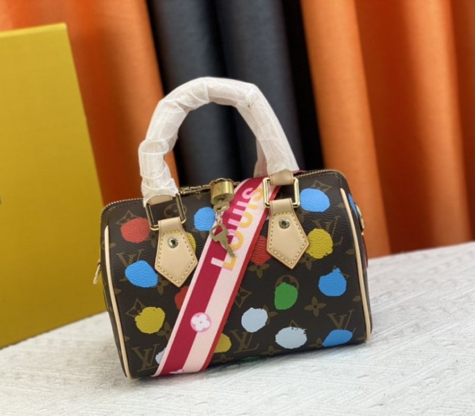 Louis Vuitton X YK Monogram Canvas Speedy 20 Handbag With Textile Strap In Style 1 - Louis Vuitton