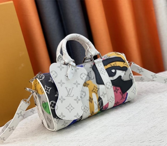 Louis Vuitton J Hope X Keepall Bandouliere 25 Multicolor Travel Bag In Two Eyes Patches - Louis Vuitton