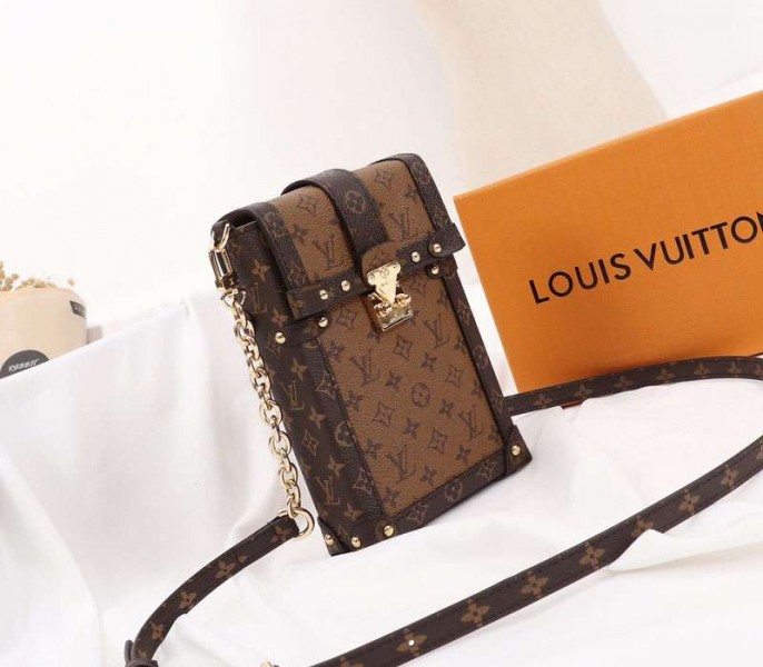 Louis Vuitton Monogram Reverse Canvas Vertical Trunk Pochette - Louis Vuitton