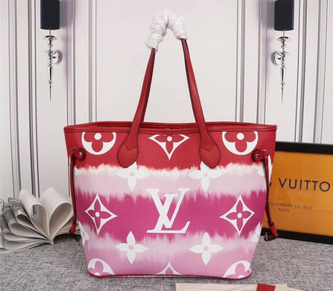 Louis Vuitton Seasonal Escale Neverfull MM Tote In Rouge Red - Louis Vuitton