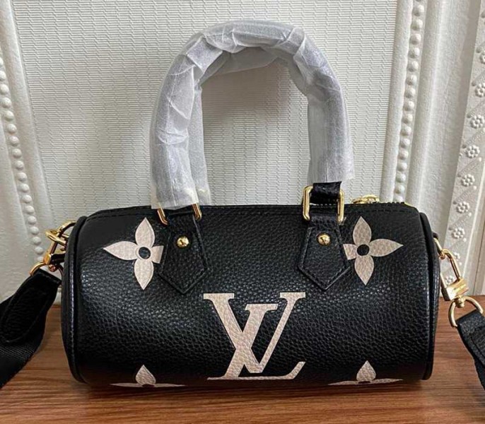 Louis Vuitton Monogram Empreinte Papillon BB Bag In Black And Beige - Louis Vuitton