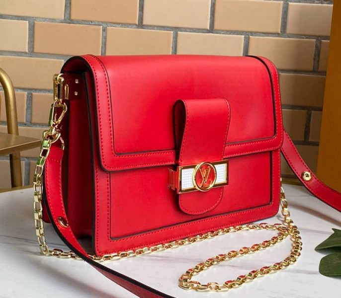 Louis Vuitton Dauphine Lugano MM Bag In Bloody Mary Red - Louis Vuitton