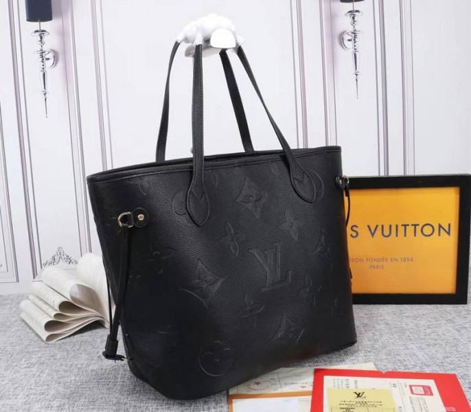 Louis Vuitton Monogram Empreinte Neverfull MM Tote In Black - Louis Vuitton