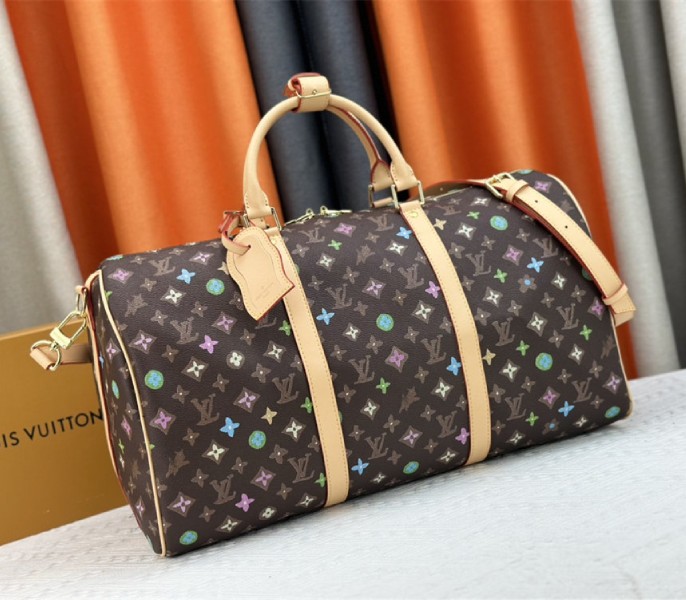 Louis Vuitton Monogram Craggy Keepall Travel 50 Bag In Chocolate - Louis Vuitton