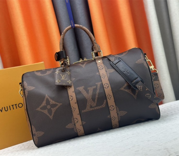 Louis Vuitton Monogram Giant And Monogram Reverse Canvas Keepall Bandouliere 45 - Louis Vuitton