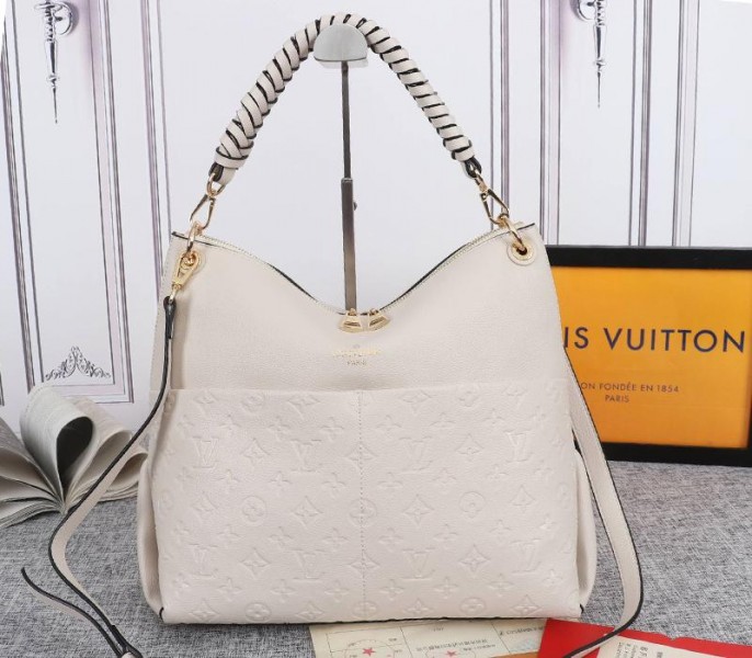 Louis Vuitton Monogram Empreinte Leather Maida Hobo In Cream - Louis Vuitton