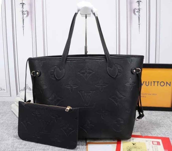 Louis Vuitton Monogram Empreinte Neverfull MM Tote In Black - Louis Vuitton