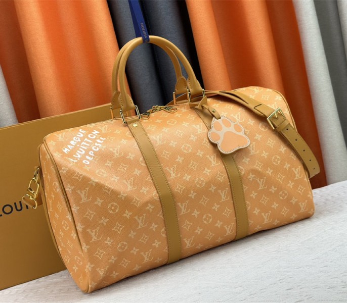 Louis Vuitton Monogram Heritage Canvas Keepall Bandouliere 45 In Yellow - Louis Vuitton