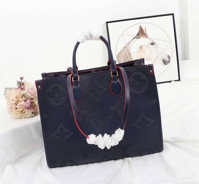 Louis Vuitton Monogram Empreinte Giant Onthego GM Tote In Navy Blue - Louis Vuitton