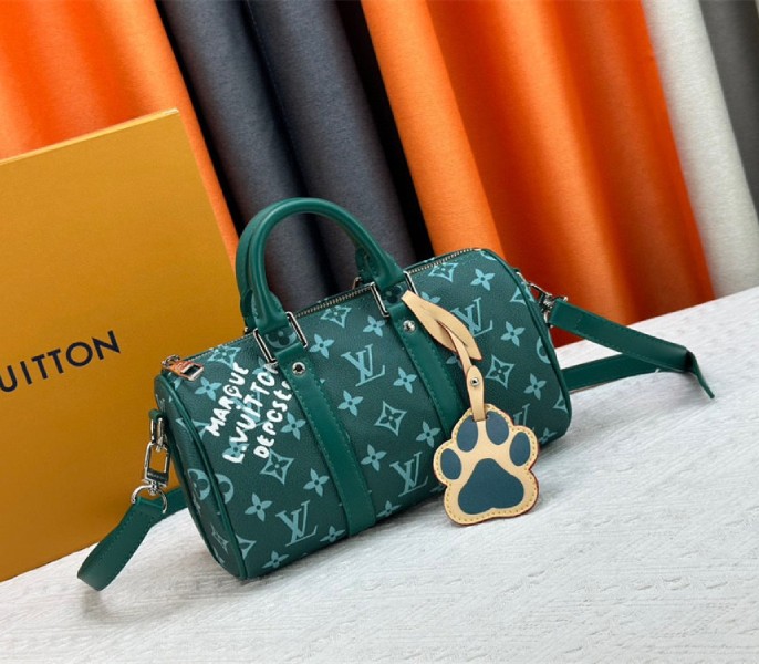 Louis Vuitton Monogram Heritage Canvas Keepall Bandouliere 25 In Green - Louis Vuitton