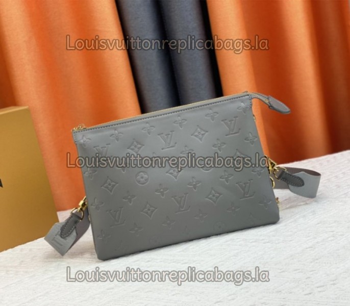 Louis Vuitton Coussin PM Bag In Gray With Jacquard Strap - Louis Vuitton