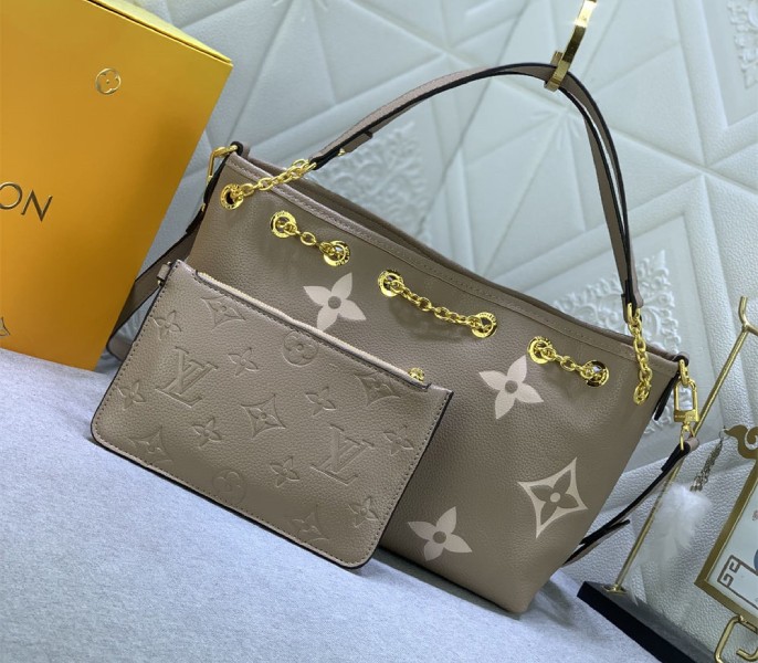 Louis Vuitton Bicolor Monogram Empreinte Bundle Bag In Tourterelle Gray and Cream - Louis Vuitton
