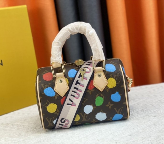 Louis Vuitton X YK Monogram Canvas Speedy 20 Handbag With Textile Strap In Style 2 - Louis Vuitton