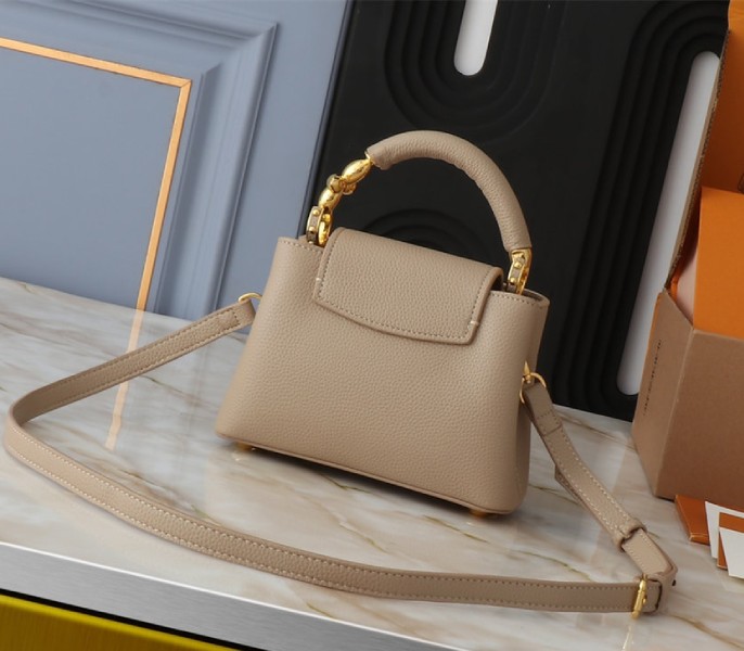 Louis Vuitton Capucines Mini Capucines Handbag In Galet Gray - Louis Vuitton